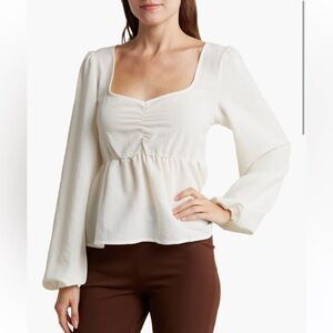 Sanctuary peplum, long sleeve top. Size XL